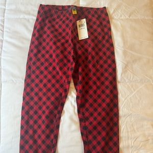 NWT Polo girls red and black check Holiday/Christmas leggings size 12-14